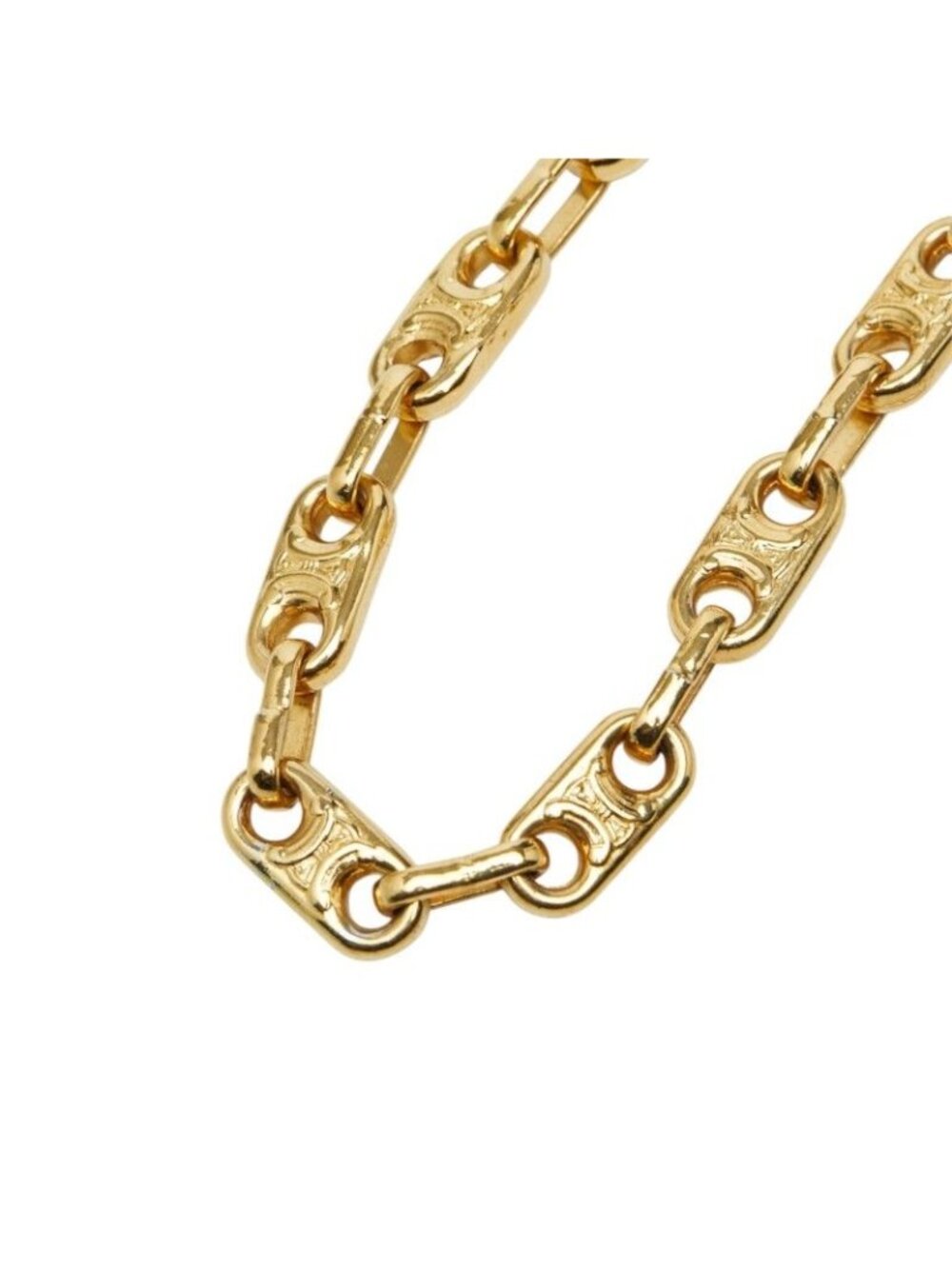Celine Macadam Long Chain Necklace Gold Plated